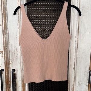 Elegant Pink Knit Tank Top